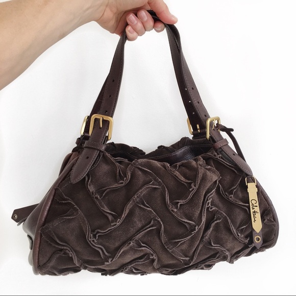 COLE HAAN triple zipper Sloan satchel in Espresso.